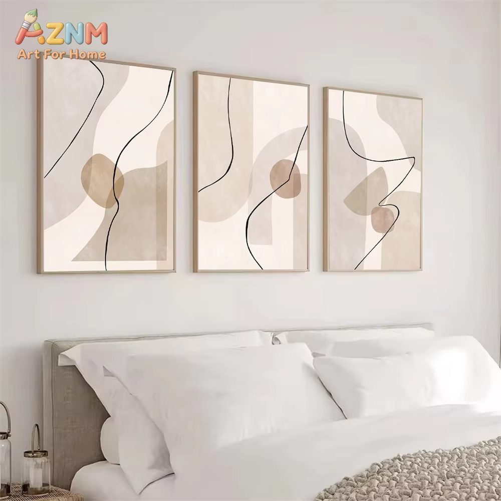 Interior Design Drawing - Peinture sur toile abstraite beige à