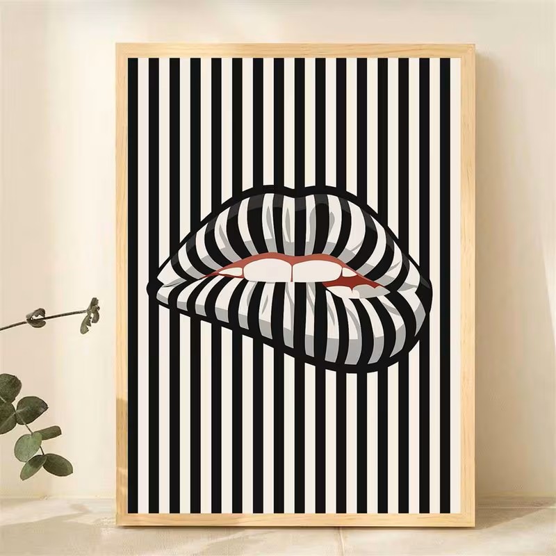 Affiche murale en toile rayée  - Interior Design Drawing avis et prix
