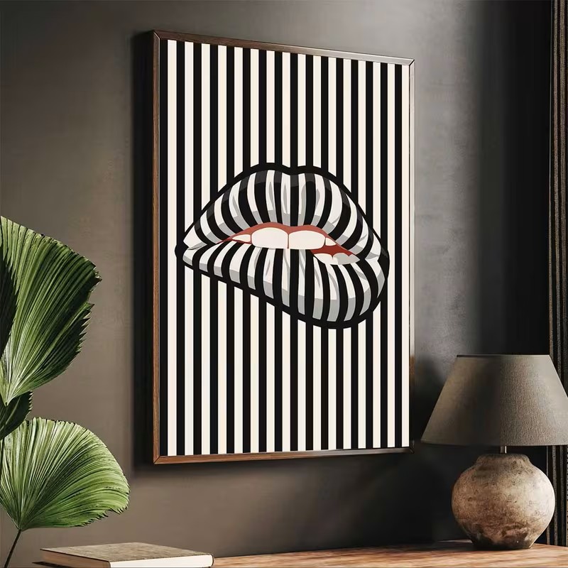 Affiche murale en toile rayée  - Interior Design Drawing avis et prix